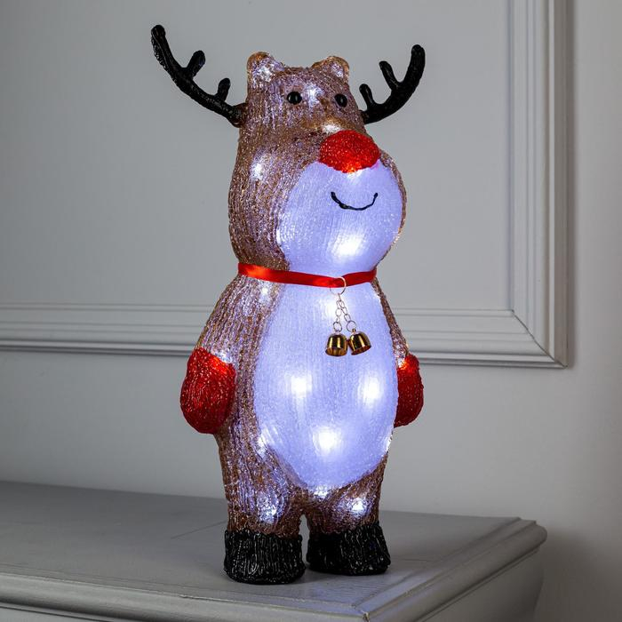 Светодиодная фигура &laquo;Сказочный олень&raquo; 16 &times; 40 &times; 12 см, акрил, 40 LED, 220 В, свечение белое