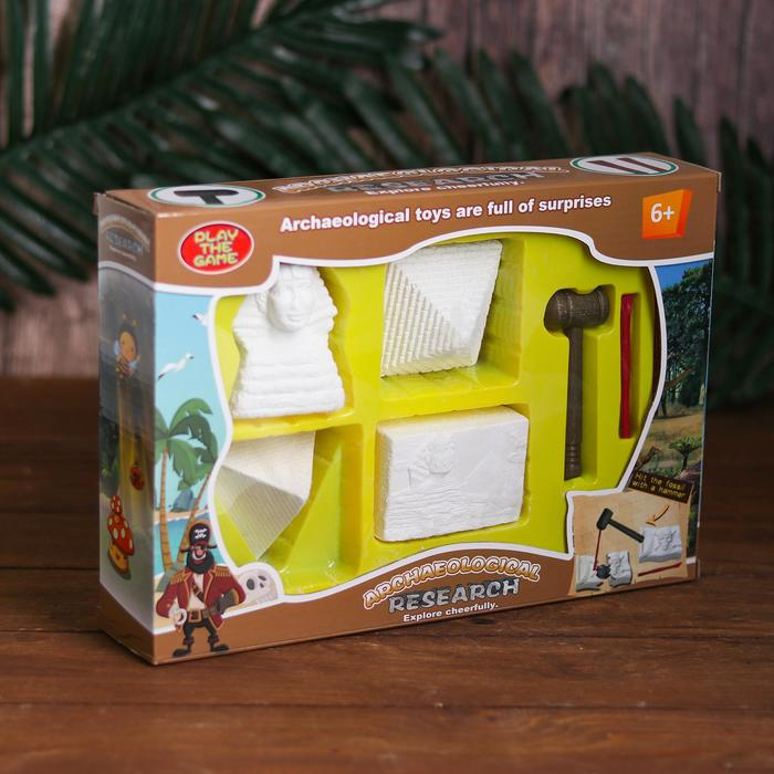 Набор археолога «Древний Египет», серия: 4 брикета, молоток, долото Набор археолога «Древний Египет», серия: 4 брикета, молоток, долото