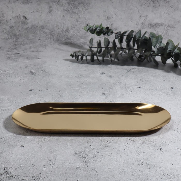 Подставка для хранения косметических принадлежностей, нержавеющая сталь, 22 &times; 9 &times; 1 см, цвет золотистый