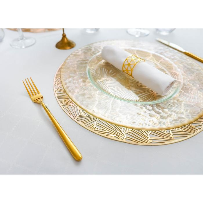Салфетки сервировочные на стол Доляна &laquo;Веер&raquo;, d=38 см, 4 шт, цвет золотой