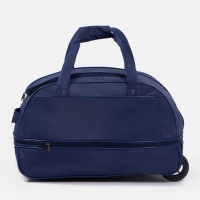 Сумка дорожная на колёсах, отдел на молнии, с увеличением, наружный карман, цвет синий Сумка дорожная на колёсах, отдел на молнии, с увеличением, наружный карман, цвет синий