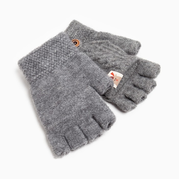 Митенки женские MINAKU однотонные, р-р 23 см, цв.серый Митенки женские MINAKU однотонные, р-р 23 см, цв.серый