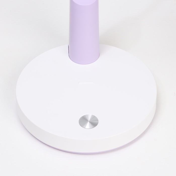 Настольная лампа Настольная лампа "Гард" LED, от USB/АКБ 7 Вт сенсор 3000-6000 К белый-фиолетовый 13х12х37 см RISALUX