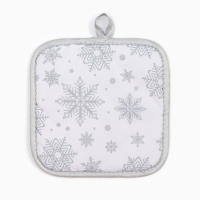 Прихватка Доляна Снежинки серебро 17*17 см, 100% п/э Прихватка Доляна Снежинки серебро 17*17 см, 100% п/э