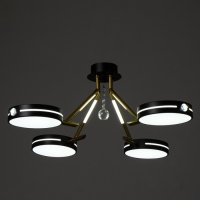 Люстра "Антеко" 4хLED 104Вт 3000-6000К черно-золотой 65х65х27 см BayerLux Люстра "Антеко" 4хLED 104Вт 3000-6000К черно-золотой 65х65х27 см BayerLux