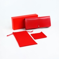 Набор для очков: футляр, чехол, салфетка, красный Набор для очков: футляр, чехол, салфетка, красный