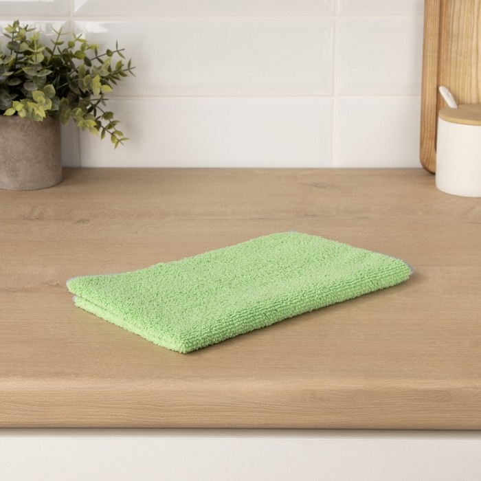Тряпка для пола Raccoon, 250 г/м², 50×30 см, микрофибра, с оверлоком, 1 шт, цвет зеленый Тряпка для пола Raccoon, 250 г/м², 50×30 см, микрофибра, с оверлоком, 1 шт, цвет зеленый