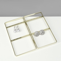 Подставка-книжка под серьги, 2 секции, 2 ряда, 16&times;20&times;2 см, цвет золотой