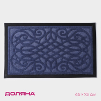 Коврик влаговпитывающий придверный с окантовкой Доляна &laquo;Вензель&raquo;, 45&times;75 см, цвет МИКС