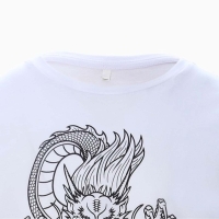 Футболка мужская &laquo;Дракон&raquo;, цвет белый/принт чёрный, размер 58