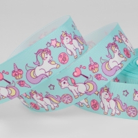 Лента репсовая &laquo;Единороги&raquo;, 25 мм, 18 &plusmn; 1 м, разноцветная