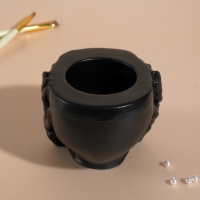 Предмет интерьера "Череп Тишина" 6,5х10 см черный матовый