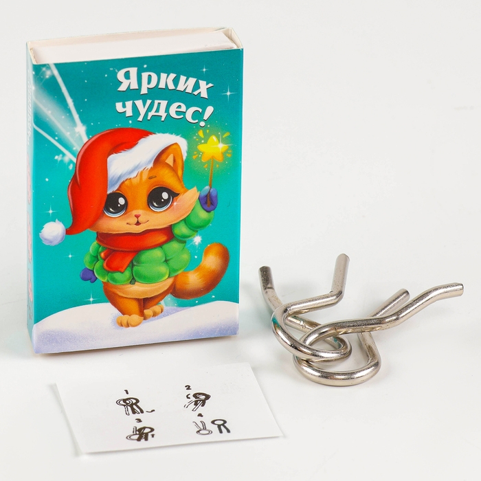 Головоломка металлическая «Развивай логику. Змейки», в шоубоксе, МИКС Головоломка металлическая «Развивай логику. Змейки», в шоубоксе, МИКС