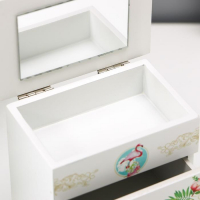 Шкатулка дерево 3 ящика "Фламинго" 18х11,5х7,5 см