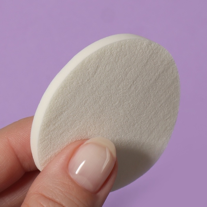 Спонжи для макияжа, набор - 12 шт, d = 5,3 см, цвет белый