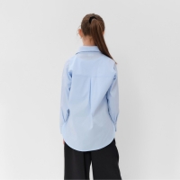 Рубашка для девочки MINAKU цвет светло-голубой, рост 128 см