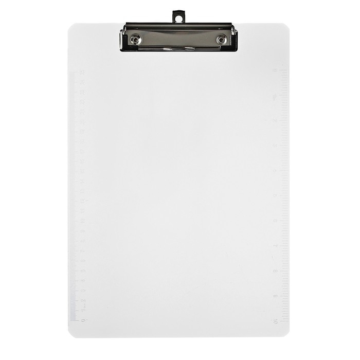 Планшет с прижимом формат А4 пластик, тонированный, с линейкой, МИКС Планшет с прижимом формат А4 пластик, тонированный, с линейкой, МИКС