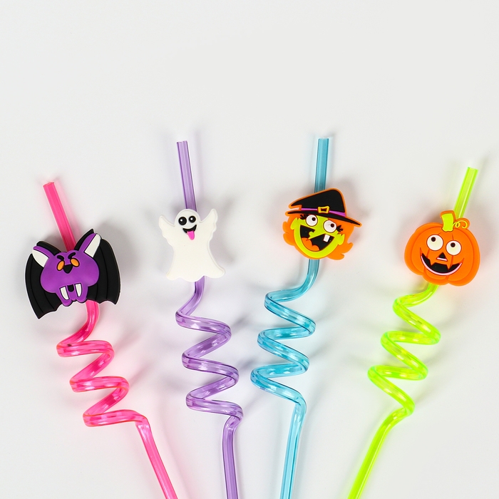 Трубочки для коктейля &laquo;Монстрики&raquo;, в наборе 4 штуки