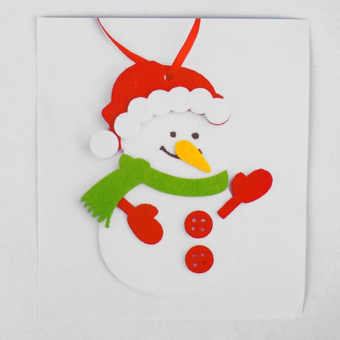 Набор для творчества - создай ёлочное украшение из фетра &laquo;Весёлый снеговик&raquo;