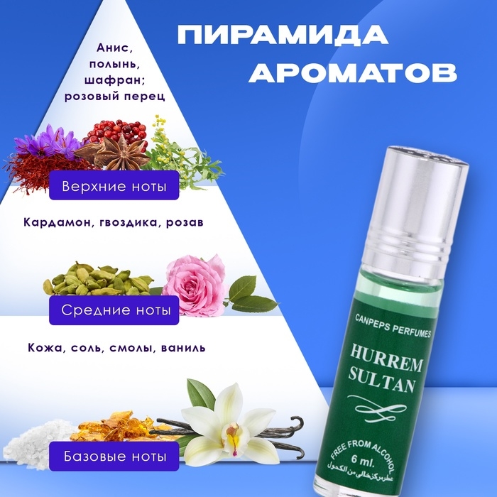 Духи масляные мужские Hurrem Sultan, 6 мл Духи масляные мужские Hurrem Sultan, 6 мл
