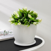 Горшок с поддоном &laquo;Розалия&raquo; 3,2 л, цвет белый