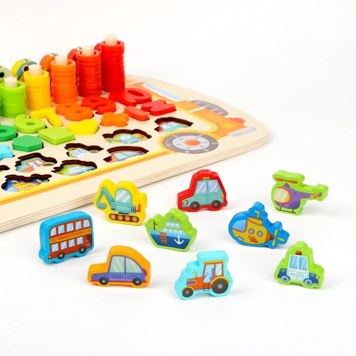 Детский логический центр 5 в 1 &laquo;Автобус&raquo; 42 &times; 22,5 &times; 8 см