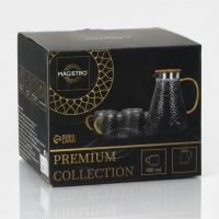 Набор для напитков из стекла Magistro &laquo;Эко.Сара&raquo;, 5 предметов: кувшин 1,5 л, 4 кружки 300 мл