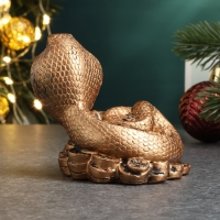 Новый год. Символ 2025. Фигура "Змея с сундуком" бронза, 6х6х5см