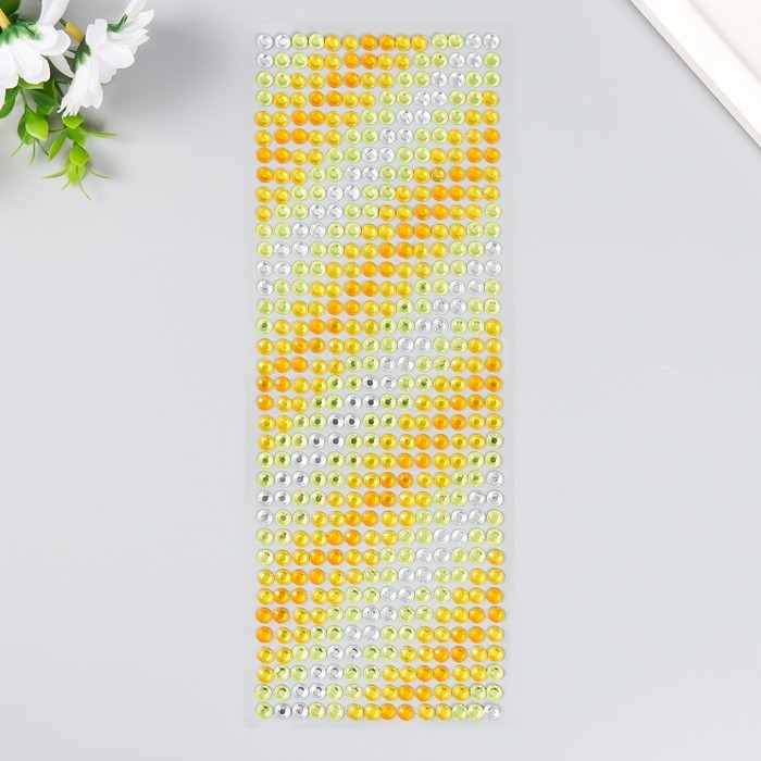 Наклейка пластик стразы Наклейка пластик стразы "Градиент жёлтого" 30х10,5 см