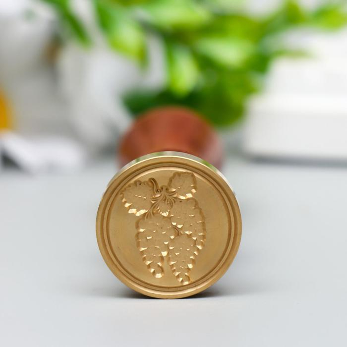 Печать для сургуча с деревянной ручкой "Виноград" 9х2,5х2,5 см