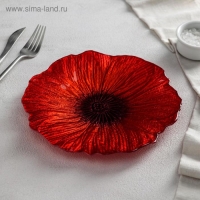 Тарелка &laquo;Маки&raquo;, d=21 см, цвет красный