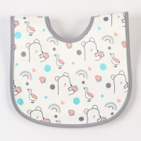 Нагрудник детский Крошка Я (фасовка 10 шт., серая окантовка)