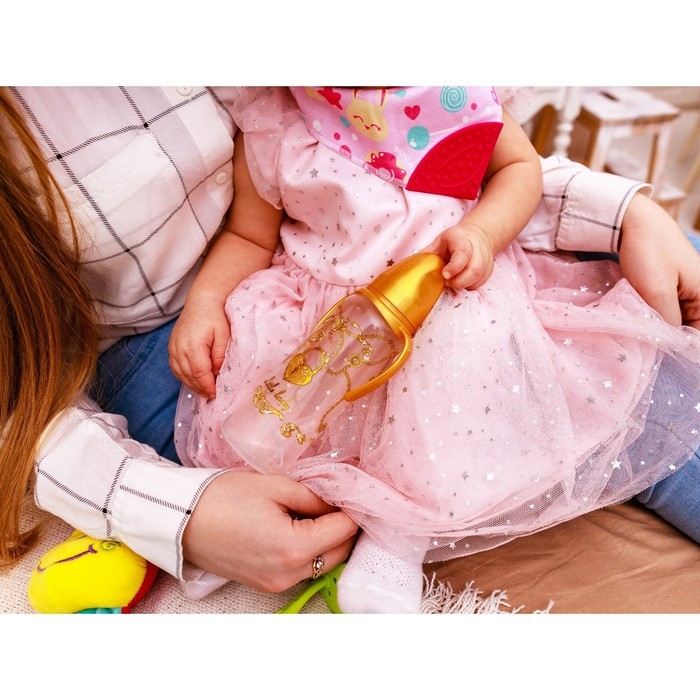 Бутылочка для кормления &laquo;Little lady&raquo;, классическое горло, с ручками, 250 мл., от 3 мес., Золотая коллекция