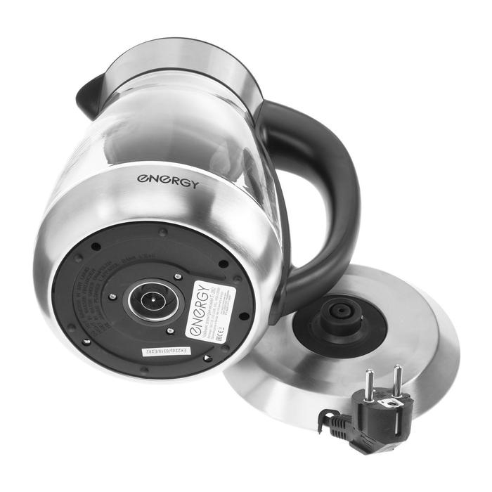 Чайник электрический ENERGY E-282, стекло, 1.7 л, 2200 Вт, серебристый Чайник электрический ENERGY E-282, стекло, 1.7 л, 2200 Вт, серебристый