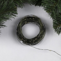 Гирлянда &laquo;Нить&raquo; 50 м роса, IP44, зелёная нить, 500 LED, свечение тёплое белое, 8 режимов, 31 В