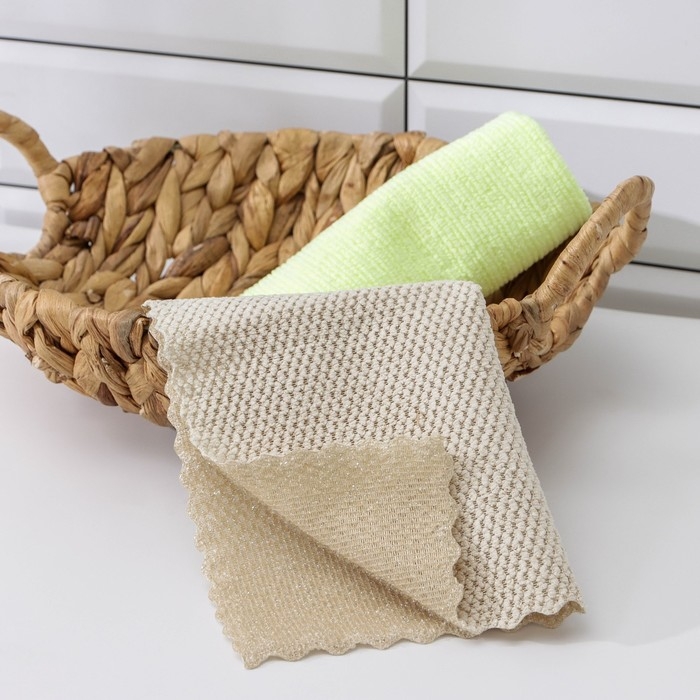 Салфетка для уборки Доляна, для сильных загрязнений, 25&times;25 см, цвет МИКС