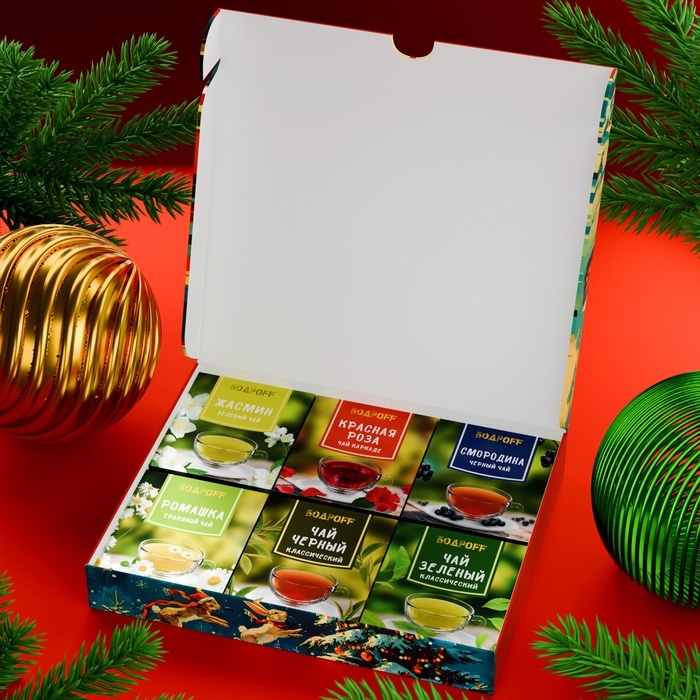Новогодний подарочный набор чая Новогодний подарочный набор чая "Ретро", 36 пакетиков, 72 г
