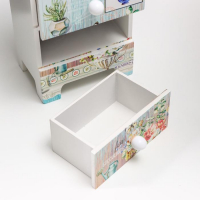 Шкатулка дерево 3 ящика "Букет в античной вазе" 18,5х11,7х7,5 см