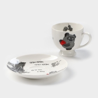 Кофейная пара фарфоровая &laquo;Винни Пух&raquo;, 220 мл