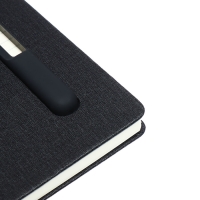 Ежедневник недатированный A5, 96л, лин, держатель для телефона/планшета/ручки, Черный