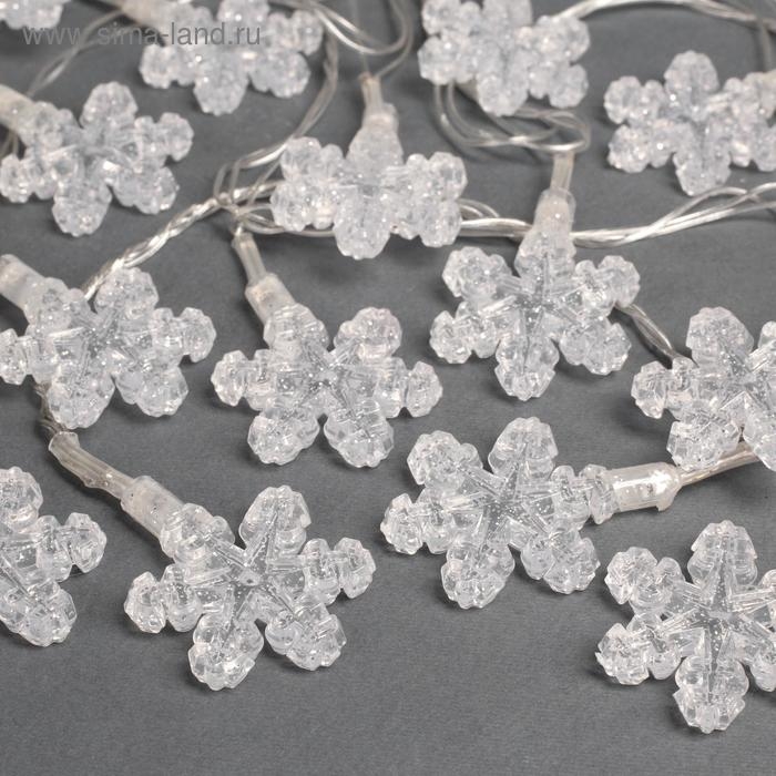 Гирлянда «Нить» 5 м с насадками «Снежинки», IP20, прозрачная нить, 20 LED, свечение мульти (RG/RB), мигание, 220 В Гирлянда «Нить» 5 м с насадками «Снежинки», IP20, прозрачная нить, 20 LED, свечение мульти (RG/RB), мигание, 220 В