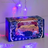 Гирлянда &laquo;Нить&raquo; 5 м с насадками &laquo;Льдинка&raquo;, IP20, прозрачная нить, 20 LED, свечение мульти (RG/RB), мигание, 220 В