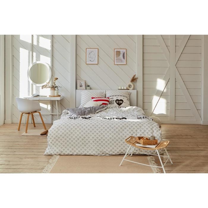 Постельное белье "Этель" 2 сп My heart 175*215 см, 200*220 см, 70*70 см -2 шт, бязь