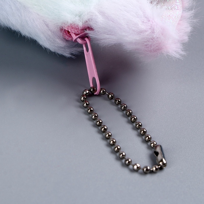 Пенал школьный мягкий &laquo;Котик&raquo;, 20 &times; 10 см, плюш, белый цвет