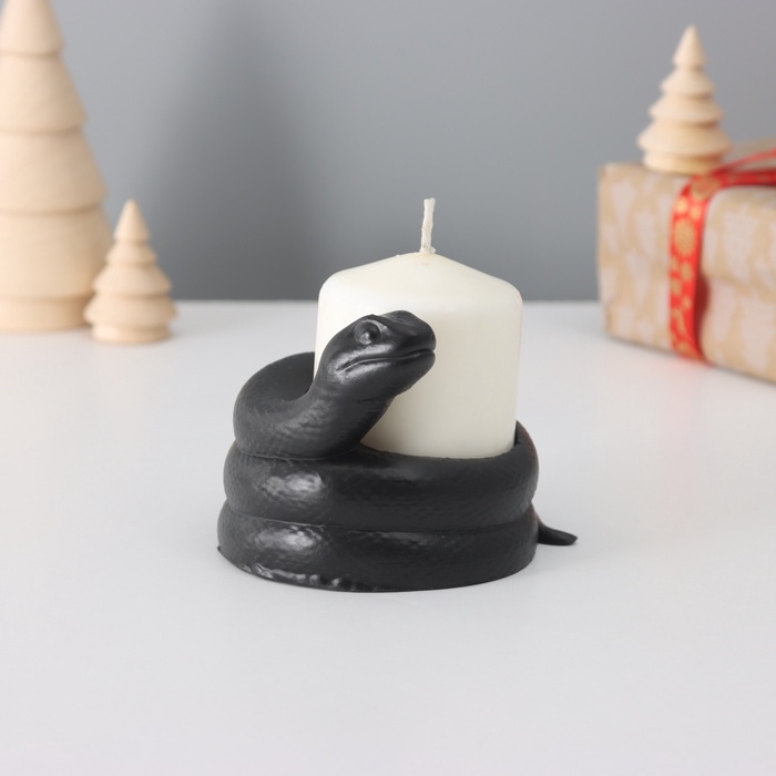 Подсвечник Подсвечник "Змея" крученая 8*10*6 см черный с потертостями