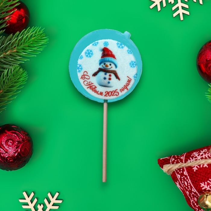 Новый год. Леденец Новый год. Леденец "НГ шарик с снеговиком", 30 г