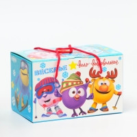 Новый год. Подарочная коробка Новогодняя Посылка "Смешарики" с веревочными ручками 20 х 12 х 12 см. Новый год. Подарочная коробка Новогодняя Посылка "Смешарики" с веревочными ручками 20 х 12 х 12 см.