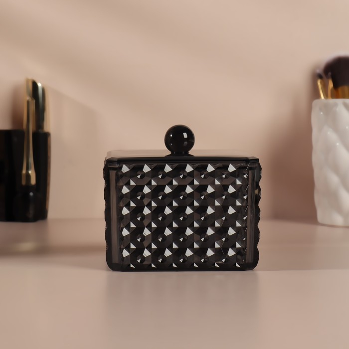 Органайзер для хранения «Black Secret», с крышкой, 9,5 × 9,5 × 7 см, цвет чёрный Органайзер для хранения «Black Secret», с крышкой, 9,5 × 9,5 × 7 см, цвет чёрный