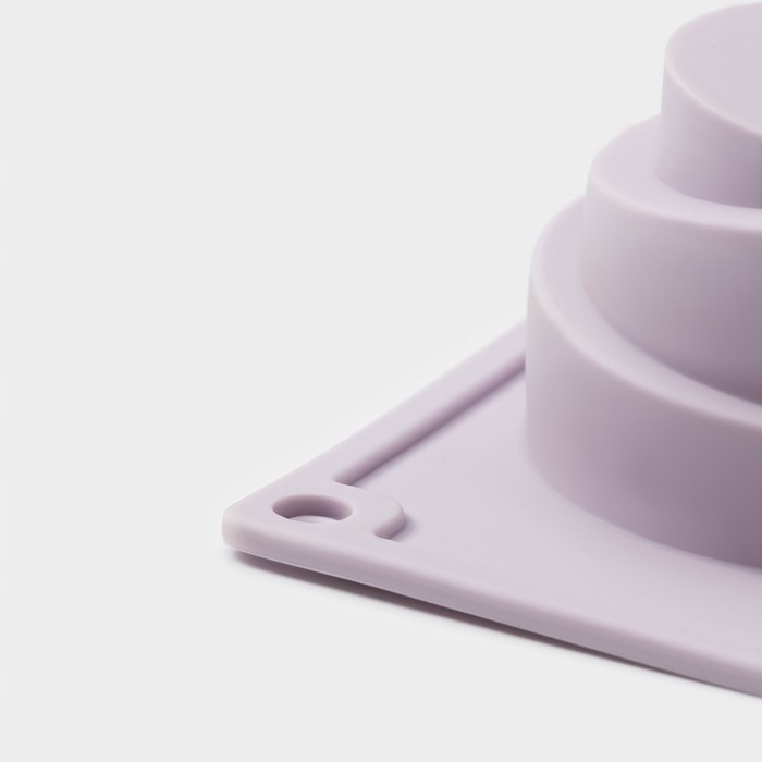 Форма для выпечки Доляна &laquo;Пудинг&raquo;, силикон, 6 ячеек, 29,3&times;17&times;4,5 см, цвет сиреневый