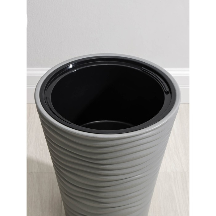 Кашпо для цветов со вставкой &laquo;Дюна&raquo;, 19,5 л, цвет серый